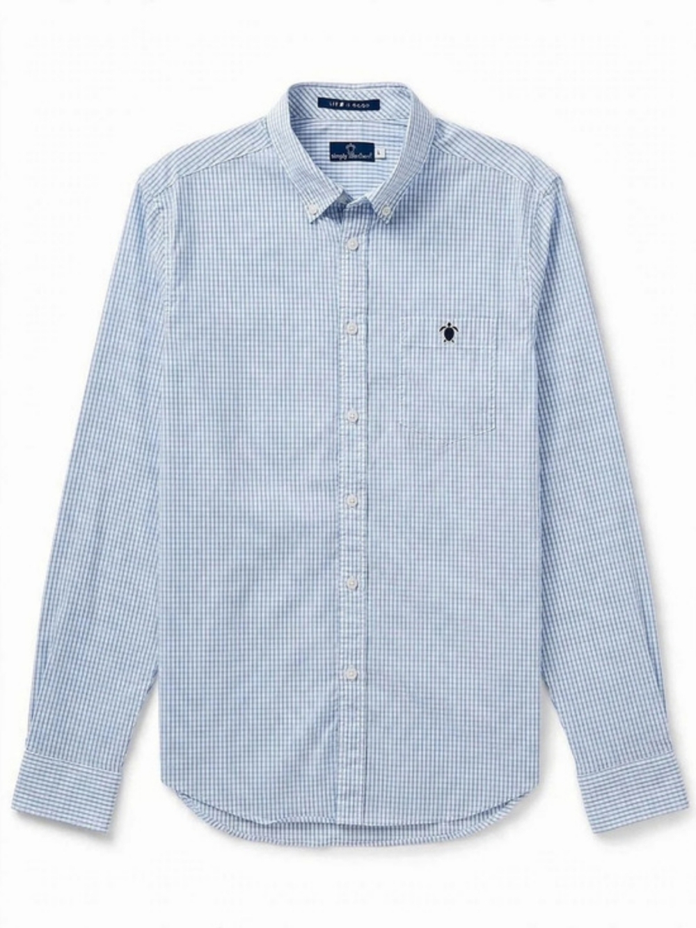 Simply Southern Men's Blue Gingham Button Down Shirt Size Large